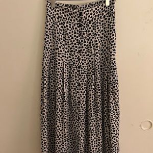 MIDI Black and White Floral Skirt